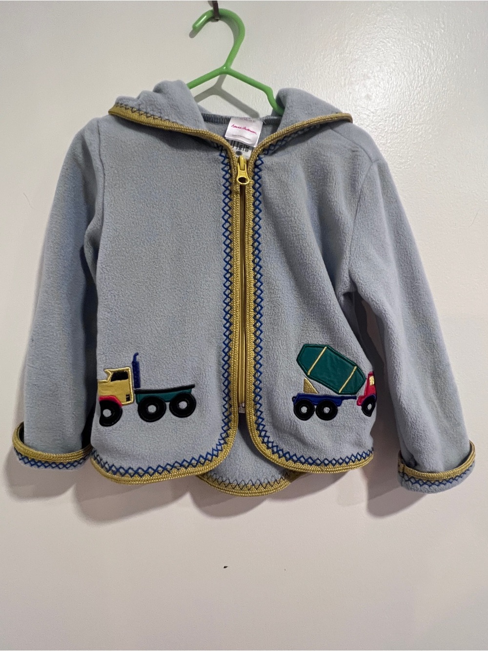 Hanna Andersson Construction Truck Hooded Fleece Jacket 2T